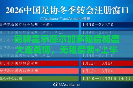 德转显示德尔加多租借加盟大连英博,无租借费+上半赛季仅踢1场 德转显示德尔加多租借加盟大连英博,无租借费+上半赛季仅踢1场