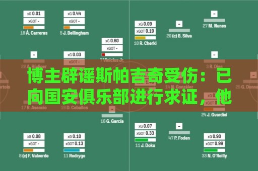 博主辟谣斯帕吉奇受伤：已向国安俱乐部进行求证，他一点事没有